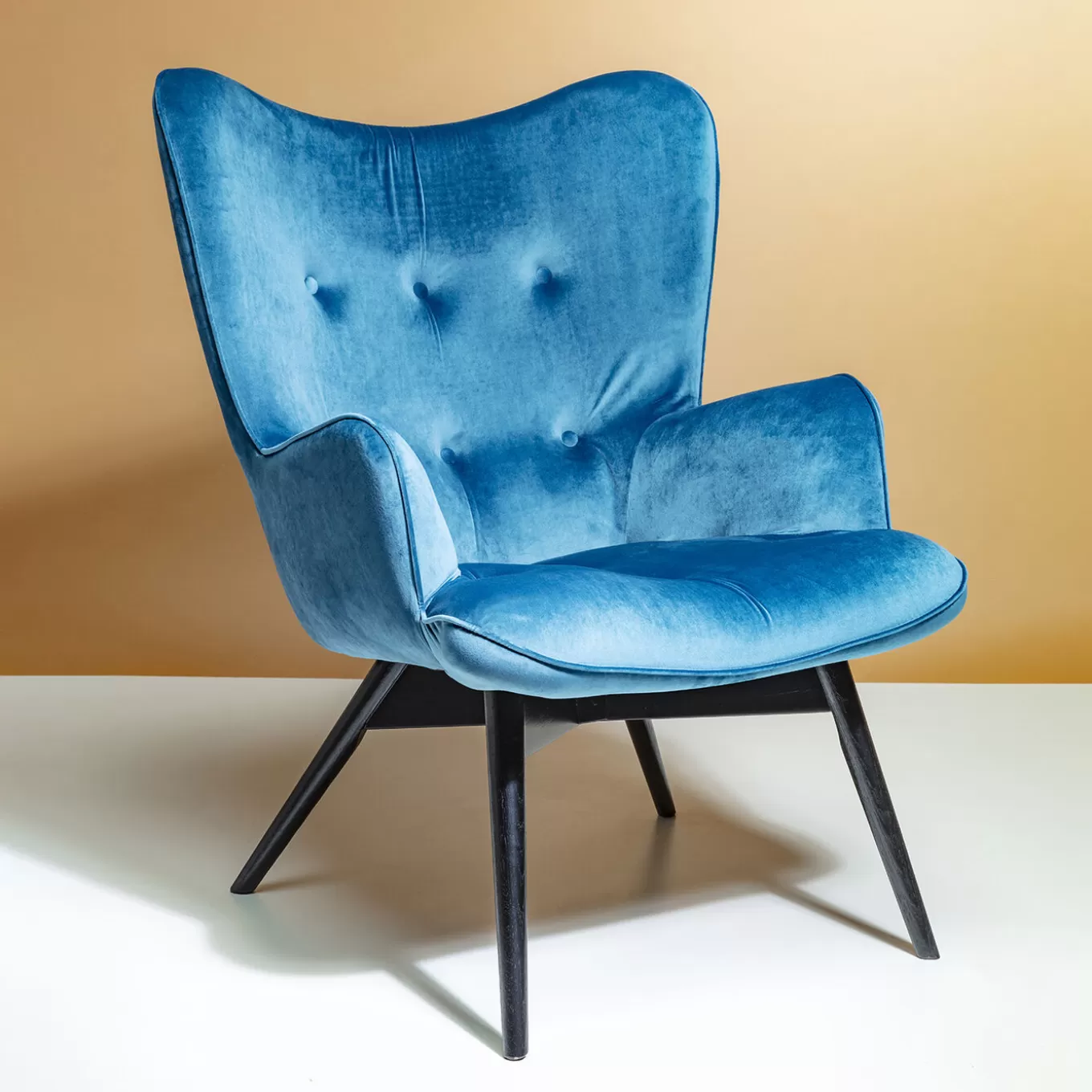 Armchair Black Vicky Velvet Bluegreen^KARE Design Flash Sale