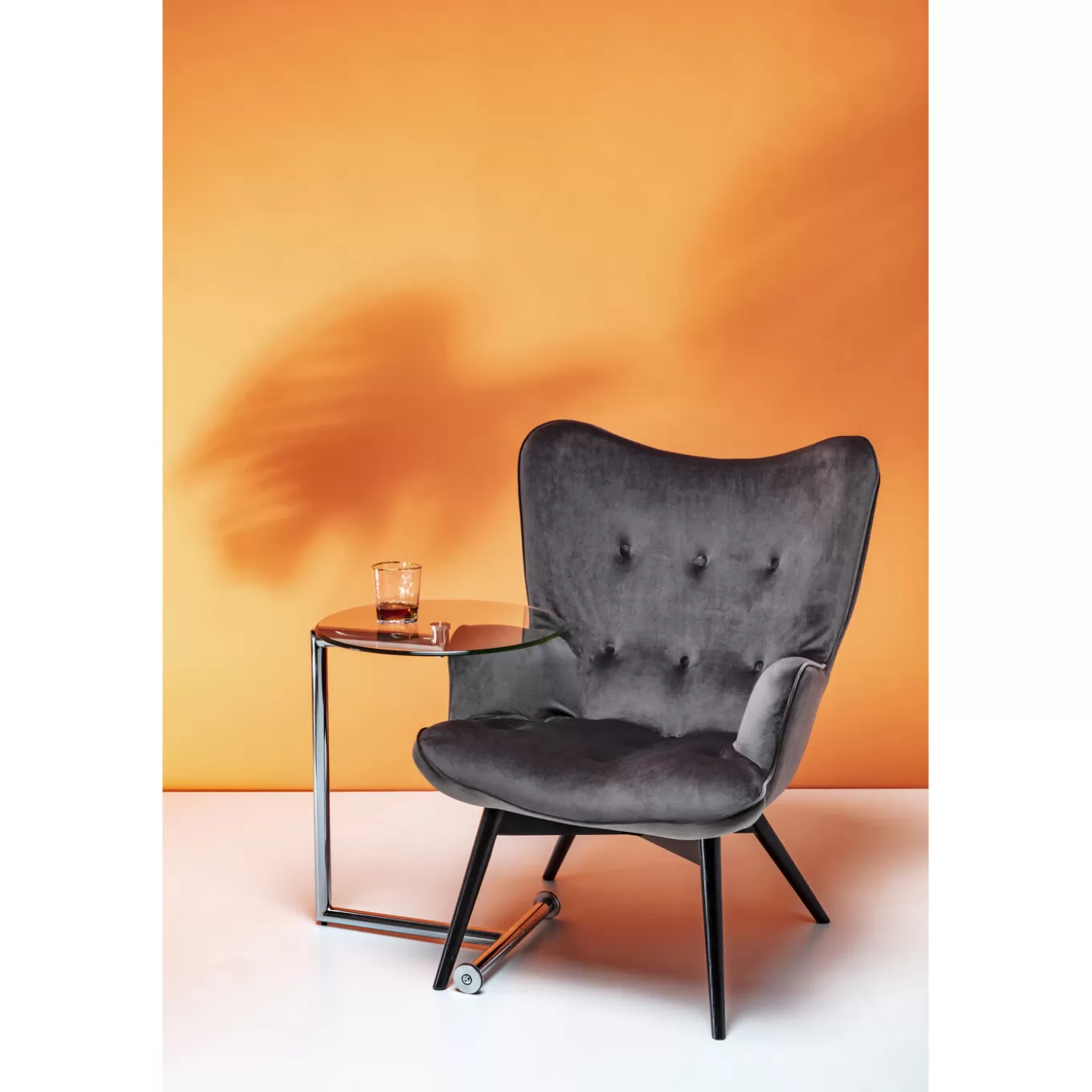 Armchair Black Vicky Velvet Grey^KARE Design Best Sale