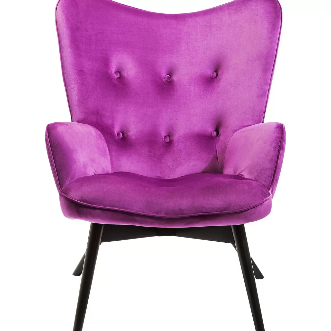 Armchair Black Vicky Velvet Purple^KARE Design Discount