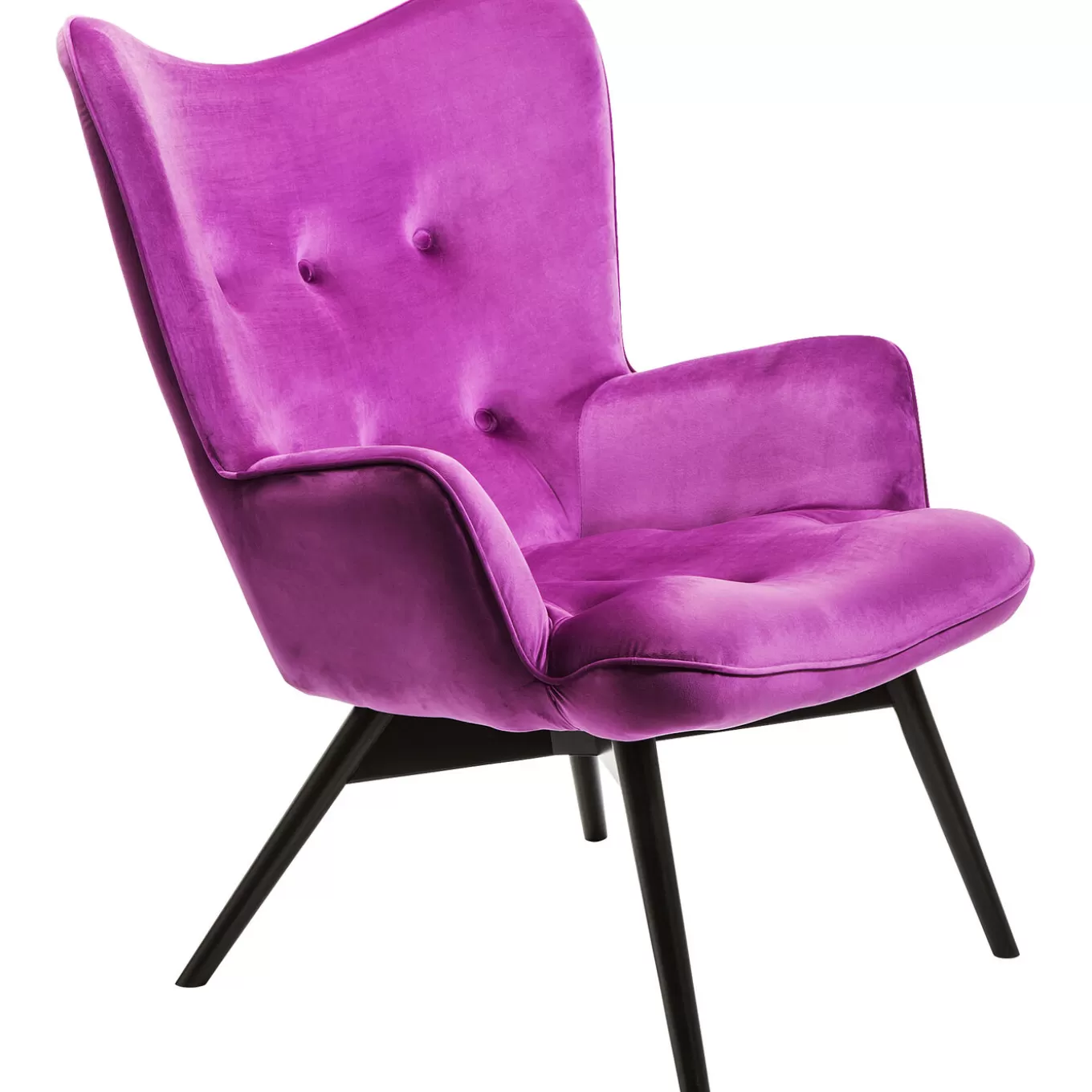 Armchair Black Vicky Velvet Purple^KARE Design Discount