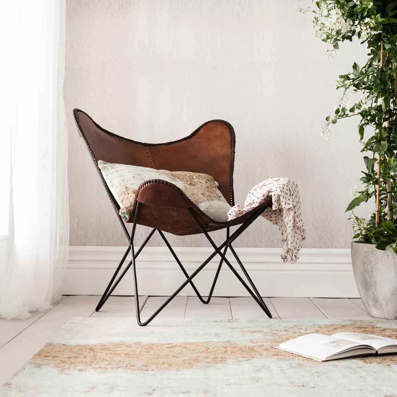 Armchair Butterfly Brown^KARE Design Shop