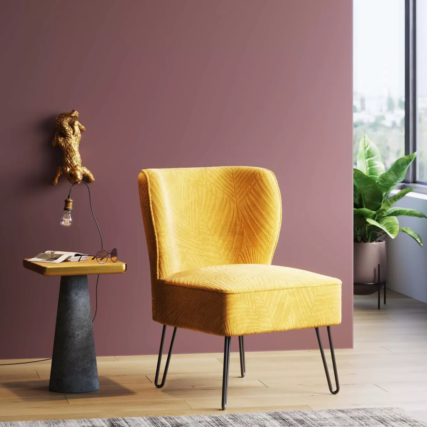 Armchair Palm Springs Yellow^KARE Design Outlet