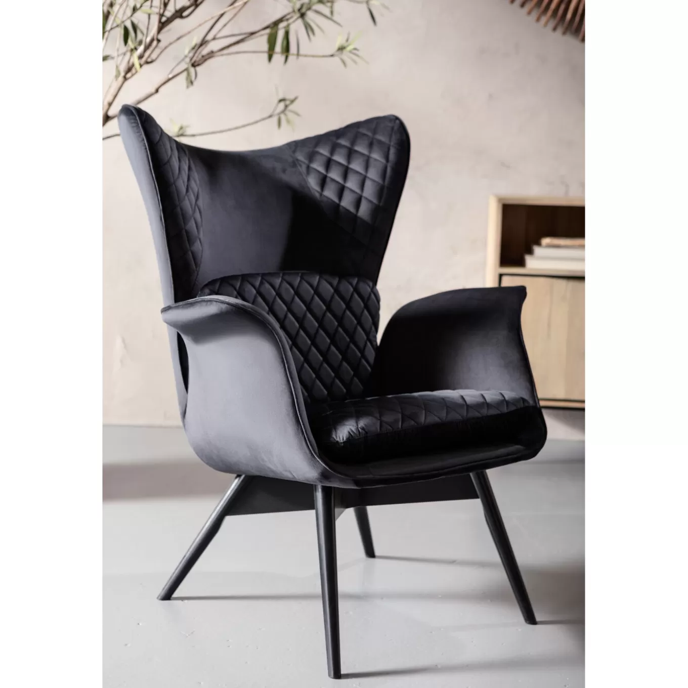 Armchair Tudor Velvet Black^KARE Design Cheap