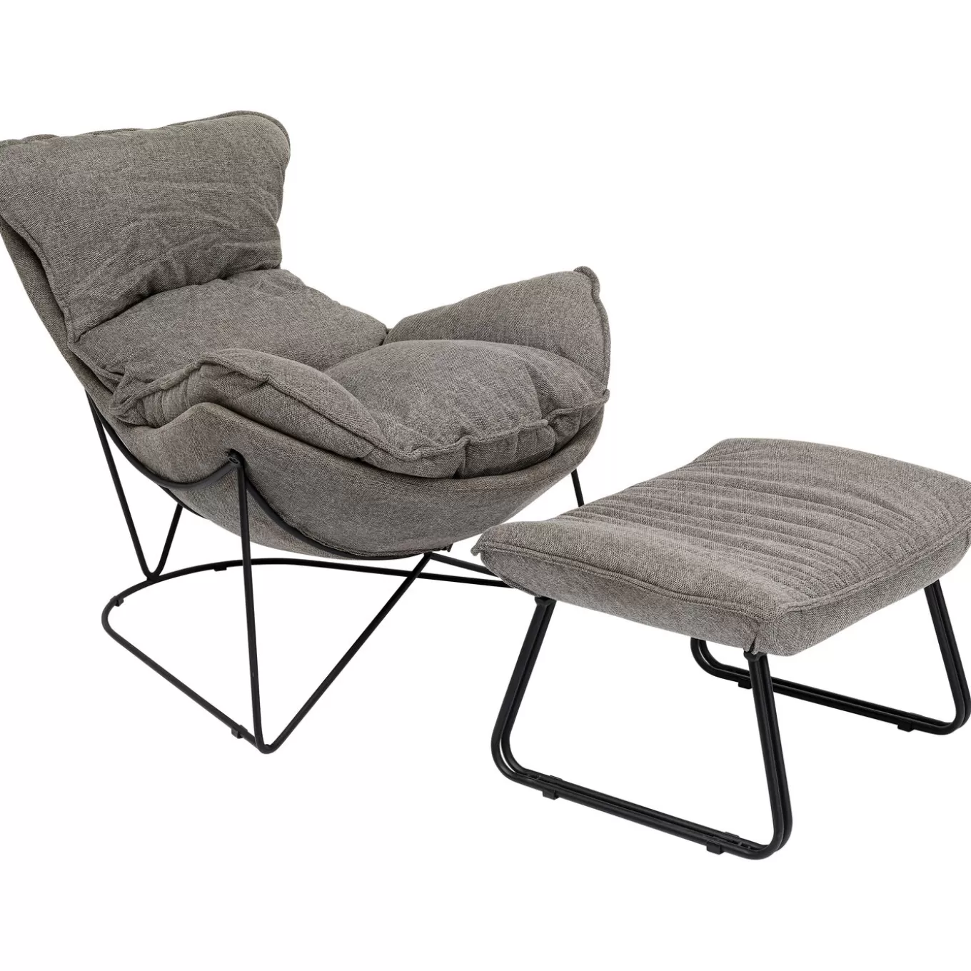 Armchair With Stool Snuggle Grey (2/Part)^KARE Design Online