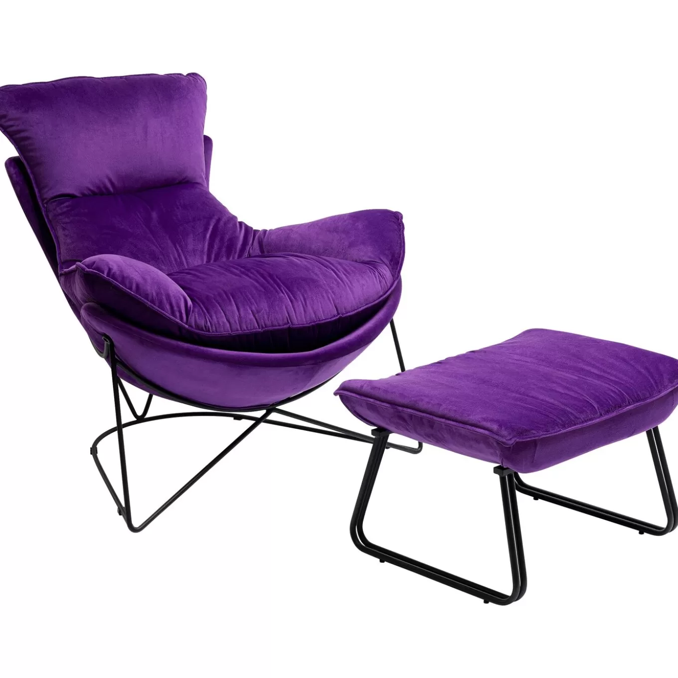 Armchair With Stool Snuggle Purple (2/Part)^KARE Design Cheap