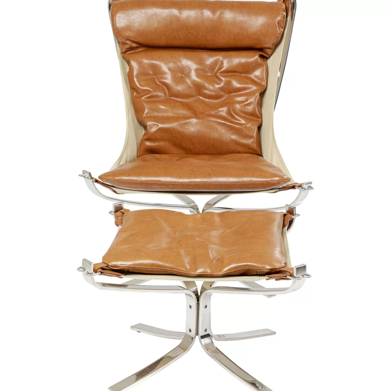 Armchair With Stool Washington Brown^KARE Design Discount