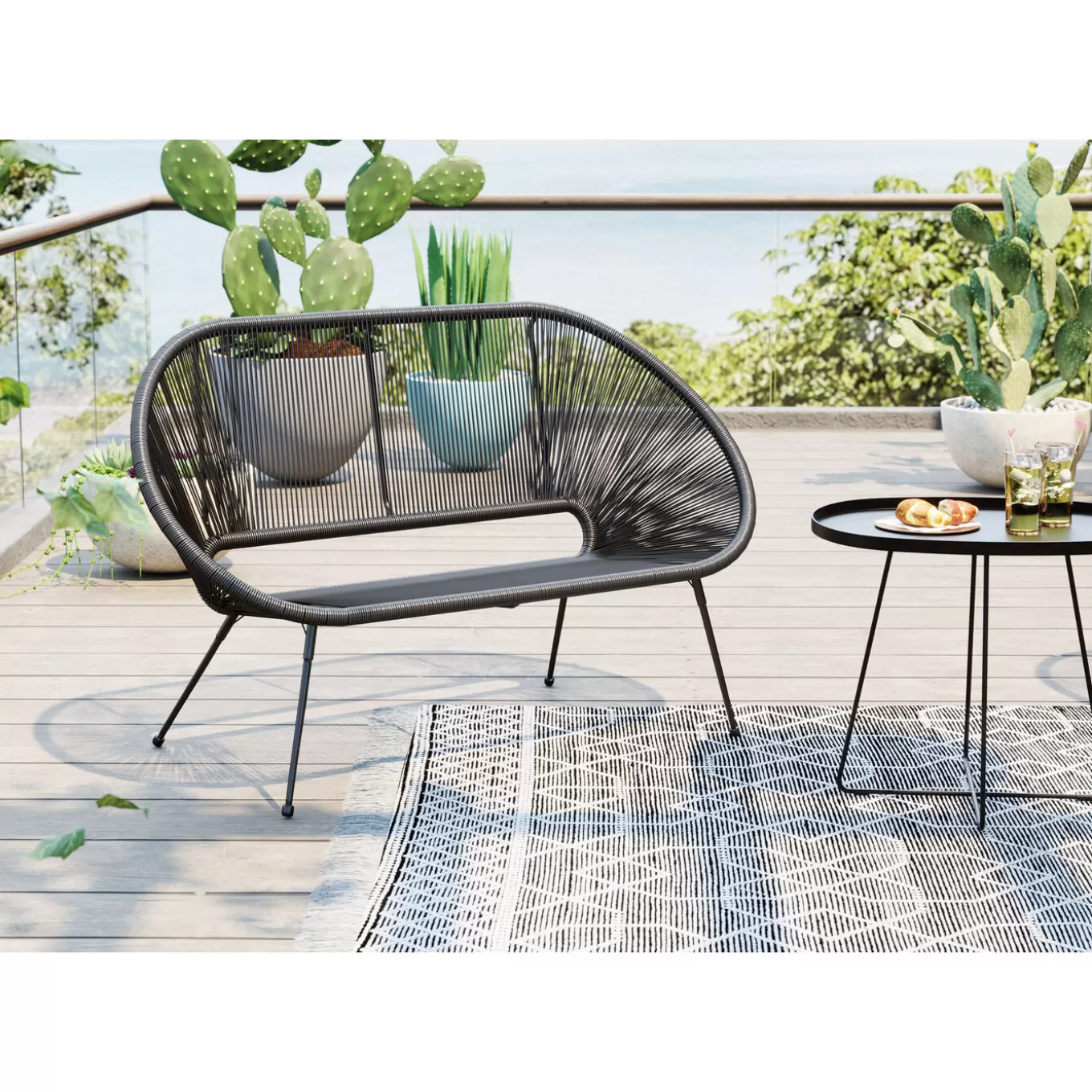 Bench Acapulco Black^KARE Design Shop