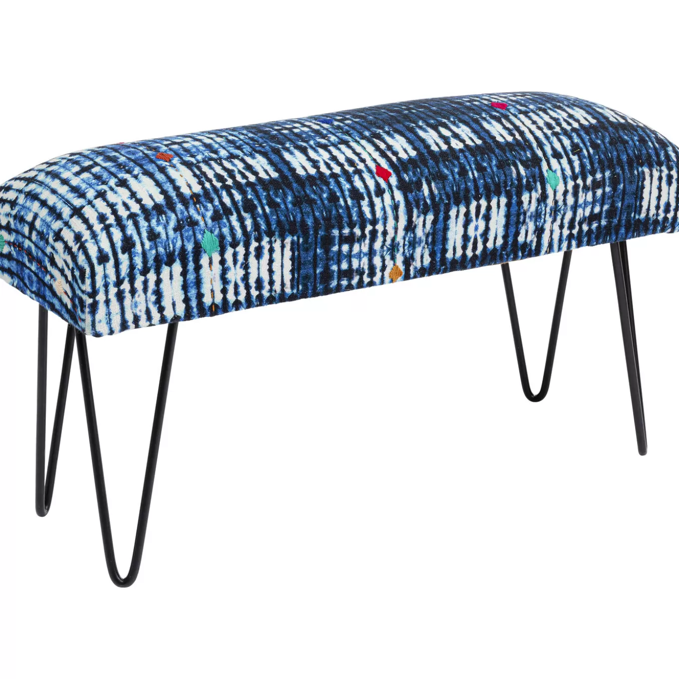 Bench Desna Patchwork Blue 80Cm^KARE Design Clearance