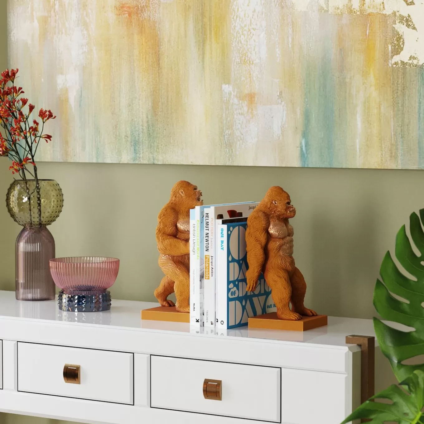 Bookend Gorilla Orange (2/Set)^KARE Design New