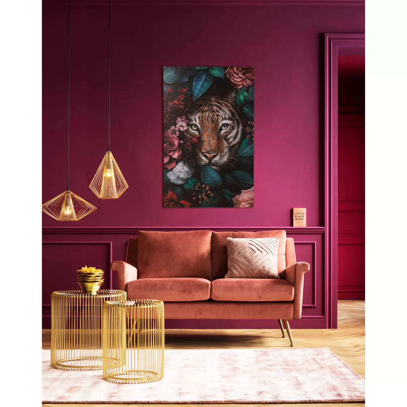 Canvas Picture Tiger In Flower 90X140Cm^KARE Design Best Sale