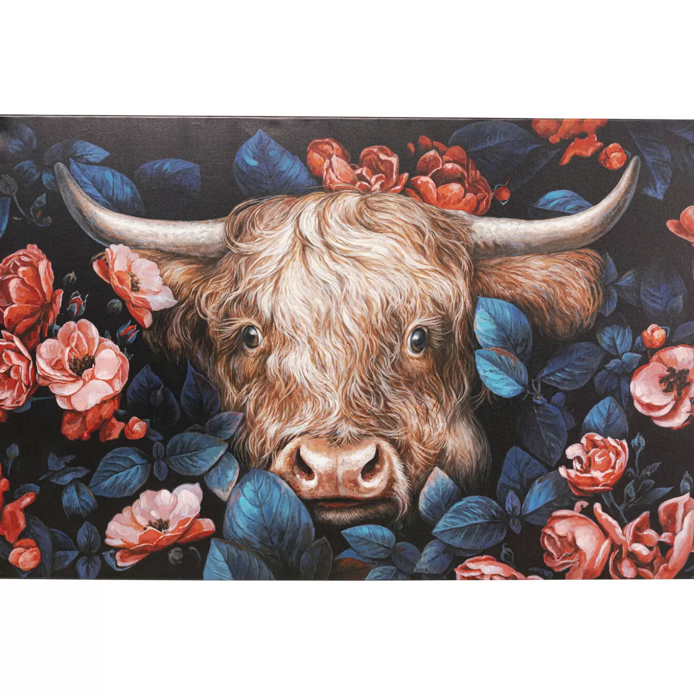 Canvas Picture Yak In Flower 140X90Cm^KARE Design Shop