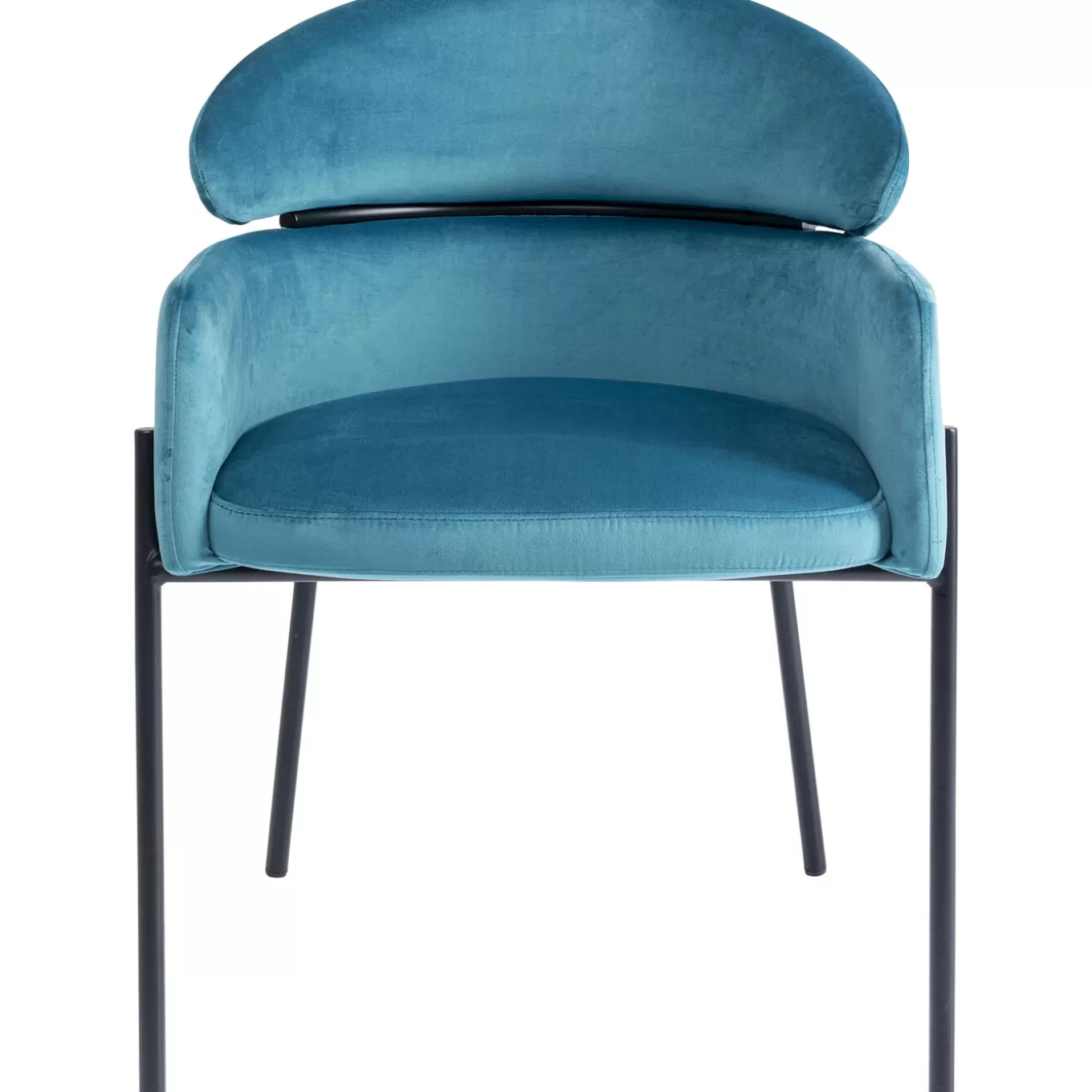 Chair With Armrest Alexia Velvet Blue^KARE Design Fashion