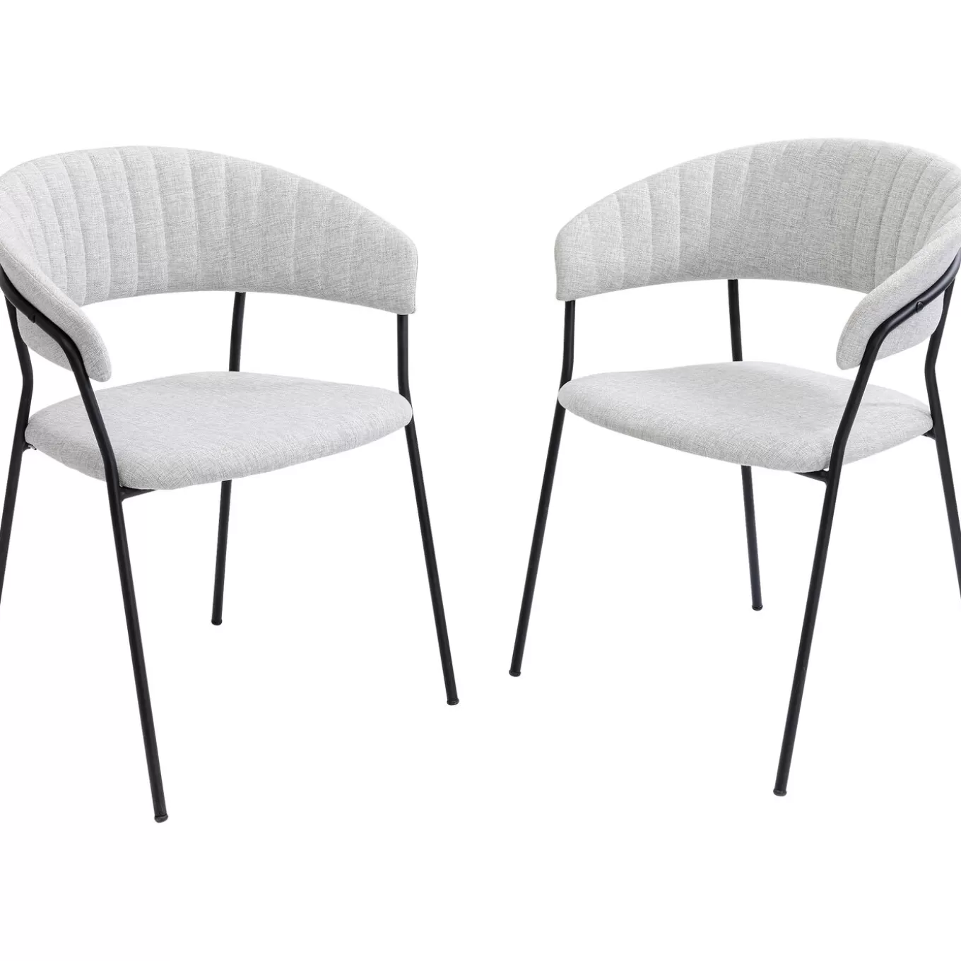 Chair With Armrest Belle Light Grey (2/Set)^KARE Design Online