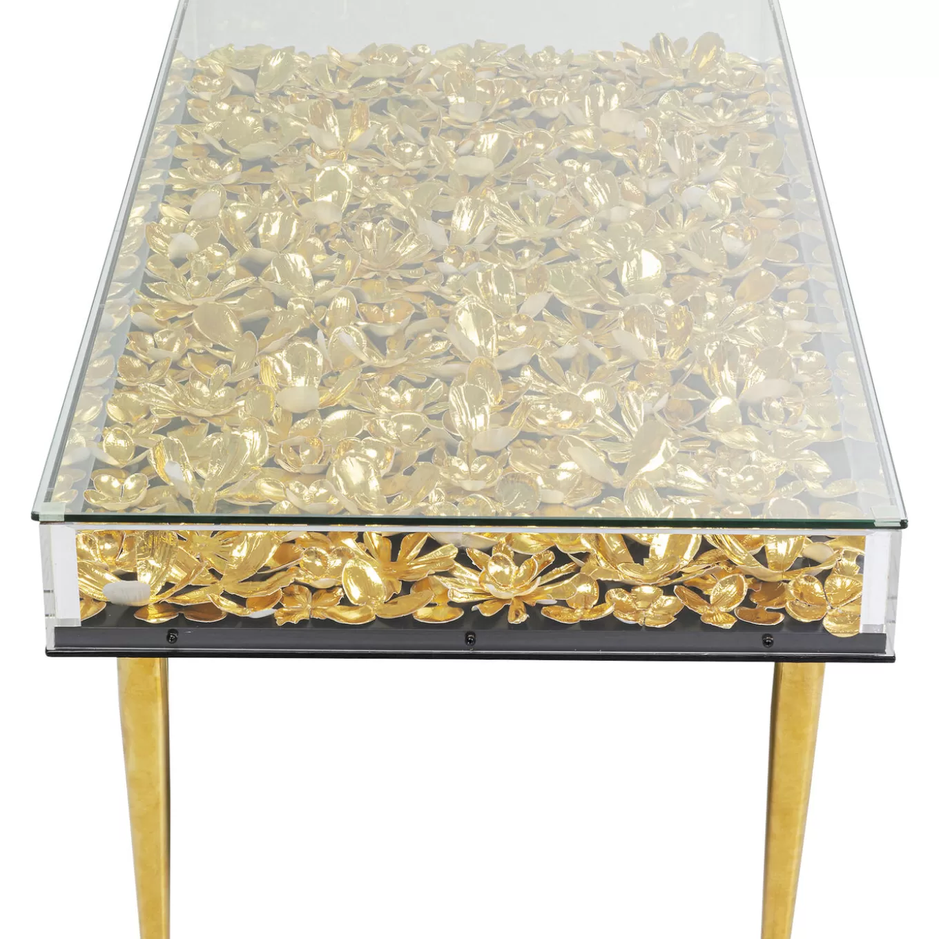 Coffee Table Gold Flowers 120X60^KARE Design Fashion