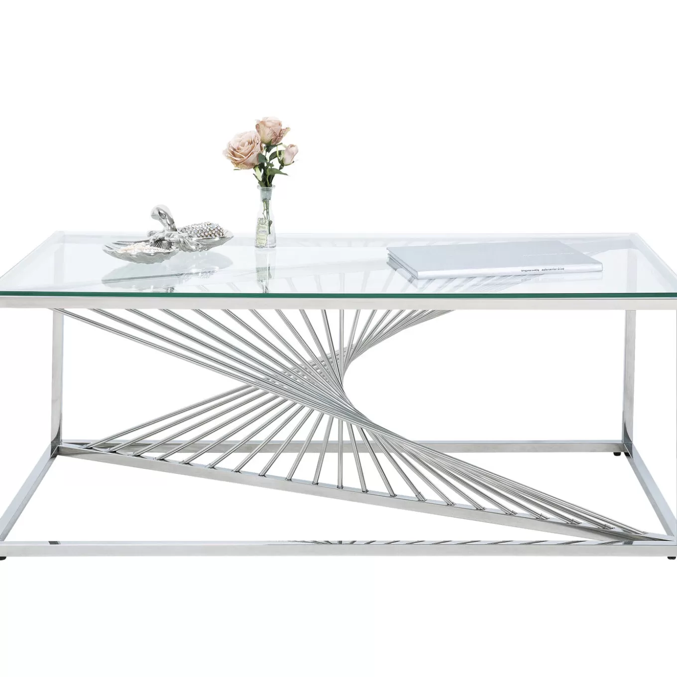 Coffee Table Laser Silver Clear Glass 120X60Cm^KARE Design Clearance