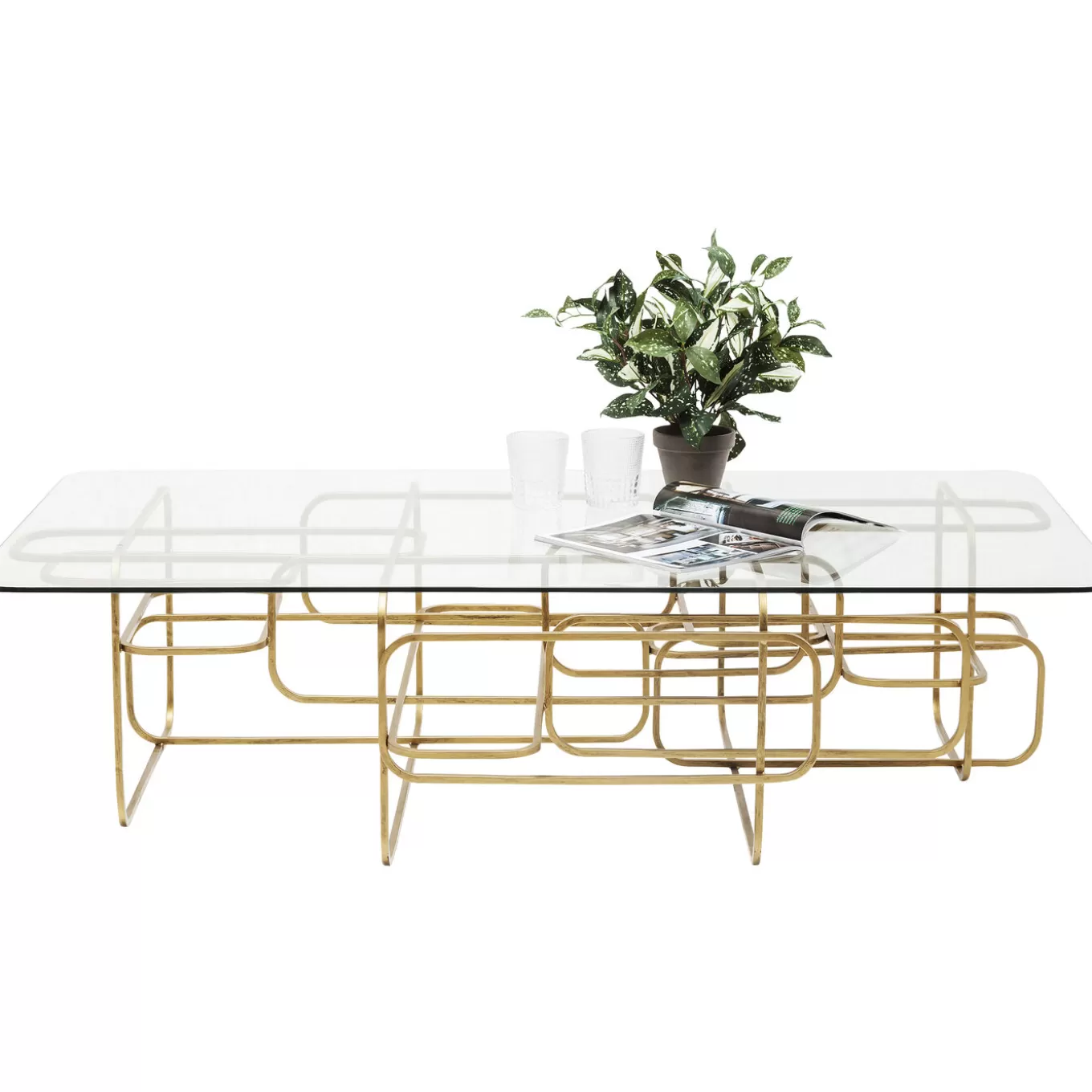 Coffee Table Meander Gold 140X80Cm^KARE Design Fashion