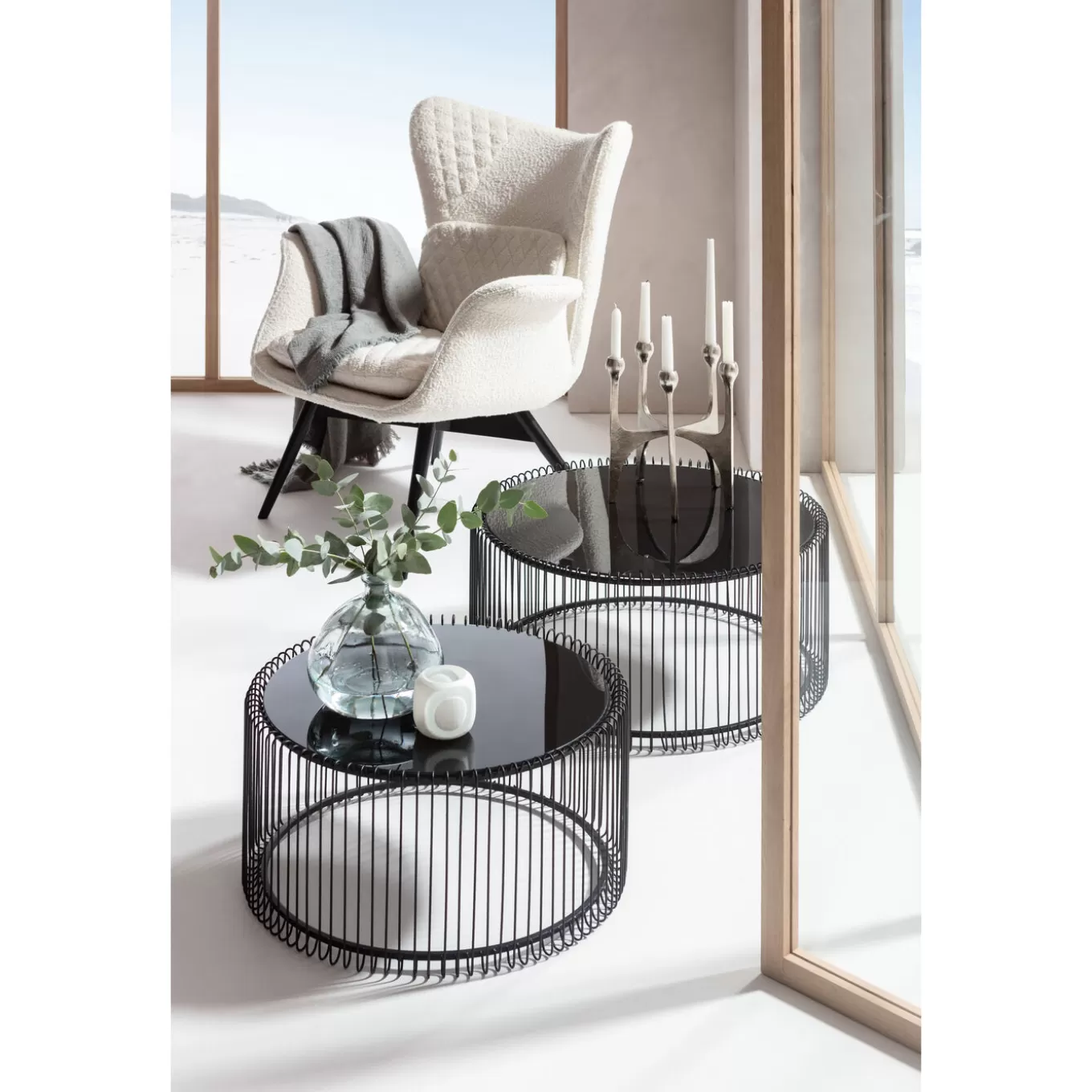 Coffee Table Wire Black (2/Set)^KARE Design Fashion