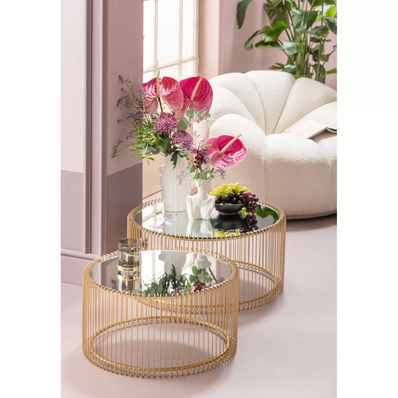 Coffee Table Wire Brass (2/Set)^KARE Design Shop