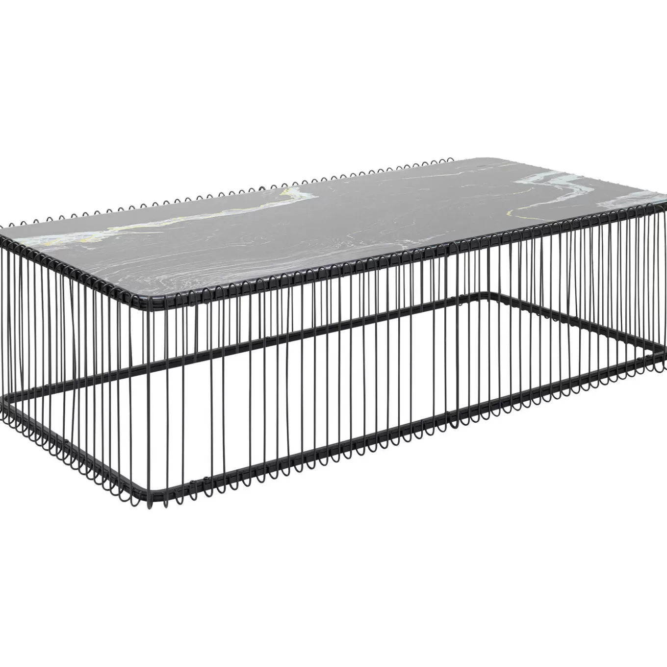 Coffee Table Wire Glass Marble Black 145X70Cm^KARE Design Shop