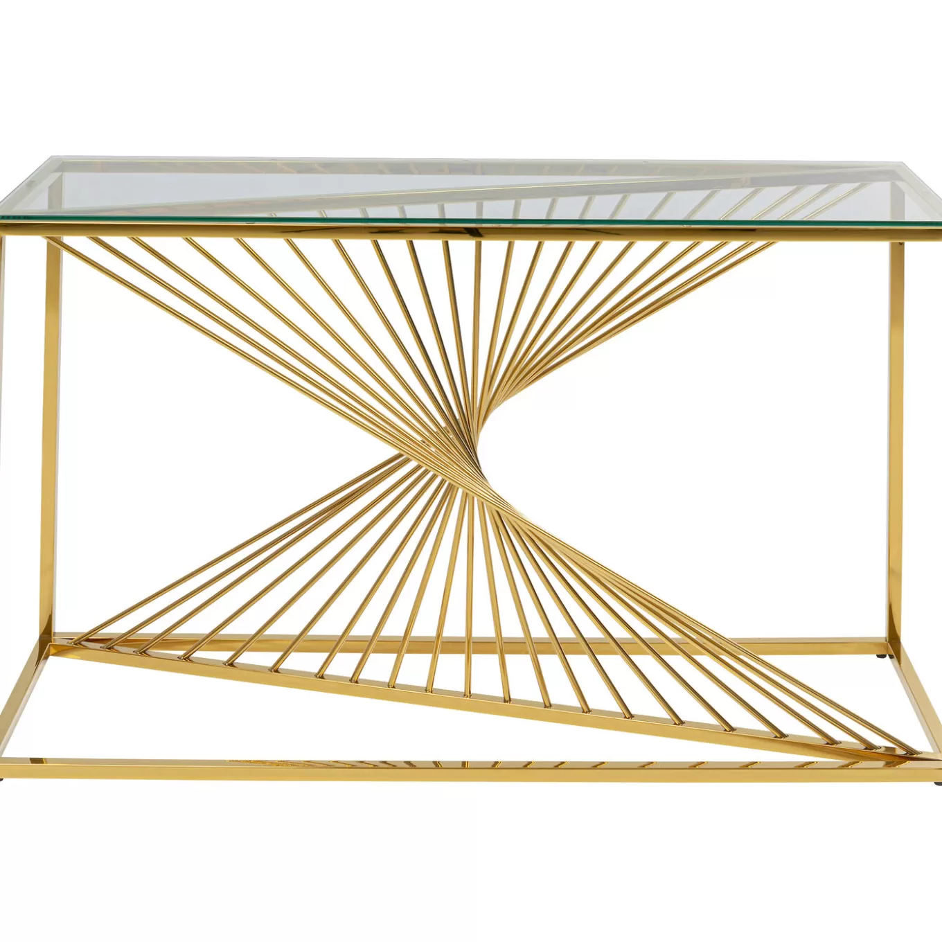 Console Laser Gold Clear Glass 120X40Cm^KARE Design Fashion