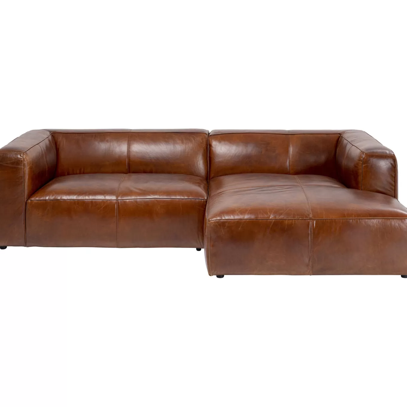 Corner Sofa Cubetto Leather Brown^KARE Design Best