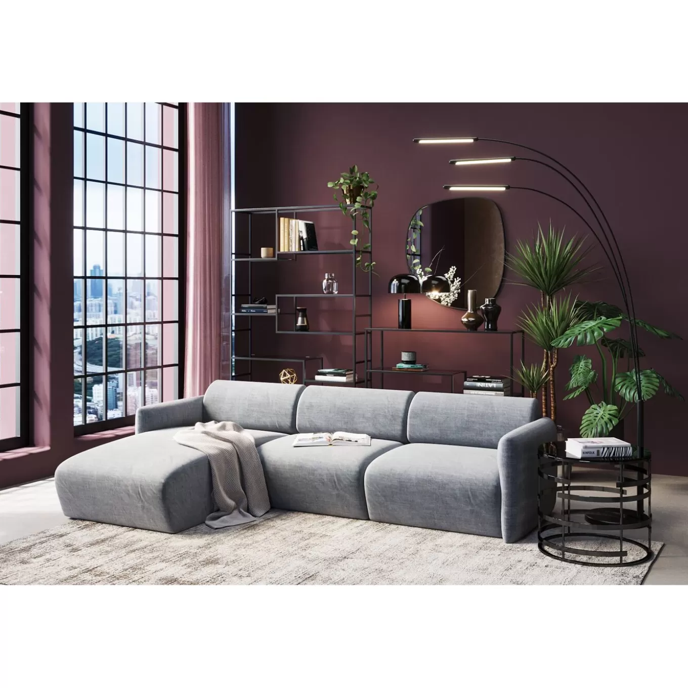 Corner Sofa Lucca Grey Left 255Cm^KARE Design Cheap