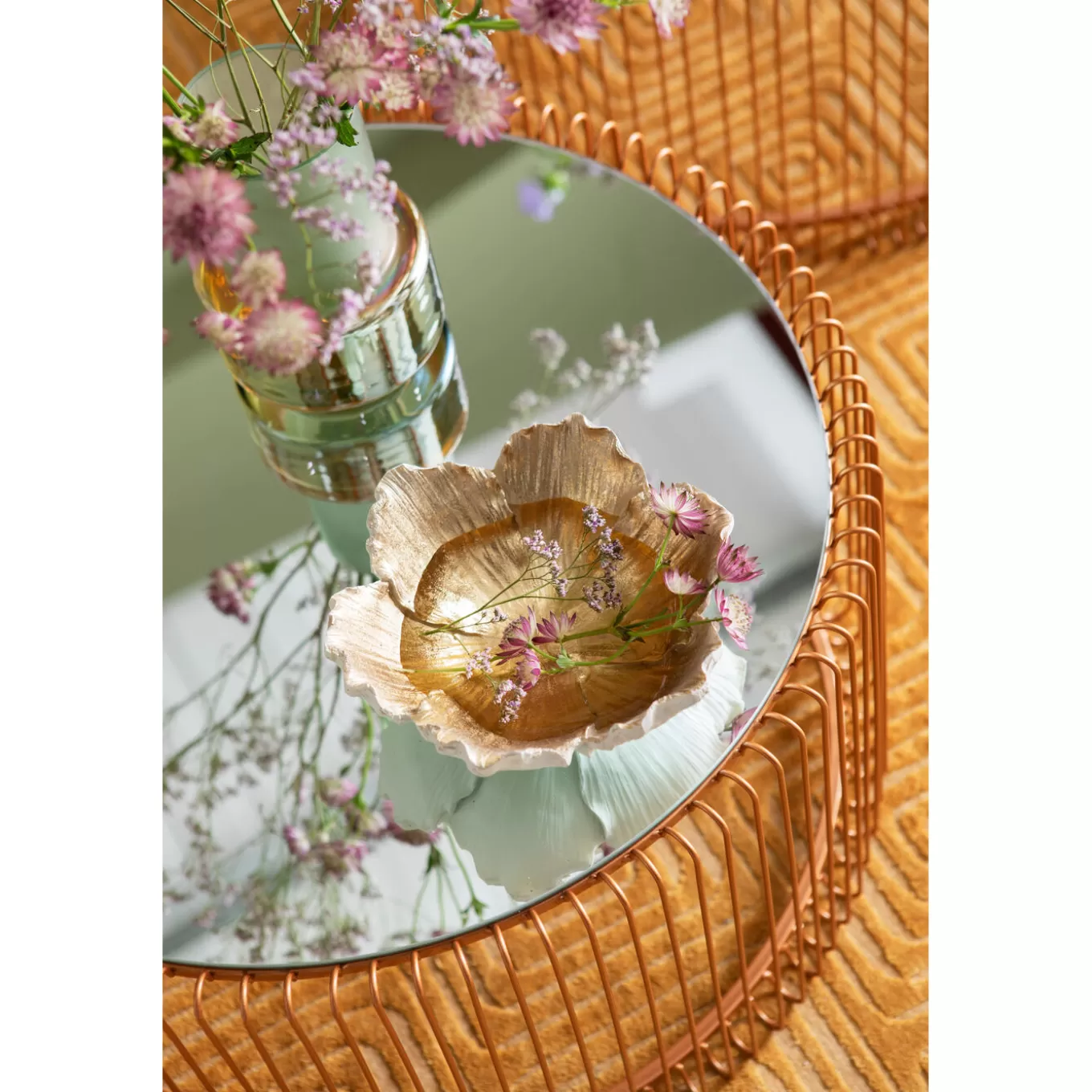 Deco Bowl Flower Bloom Cream Gold O20Cm^KARE Design Fashion