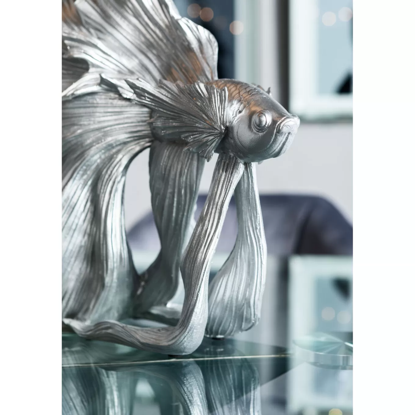 Deco Figurine Betta Fish Silver Small^KARE Design Outlet