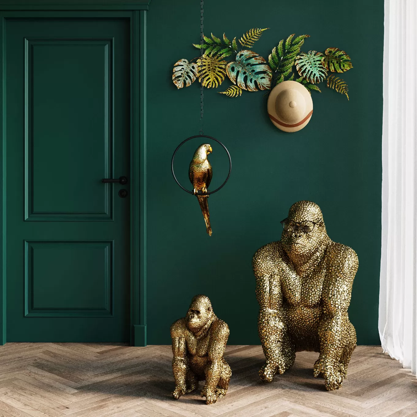 Deco Figurine Gorilla Gold 80Cm^KARE Design New