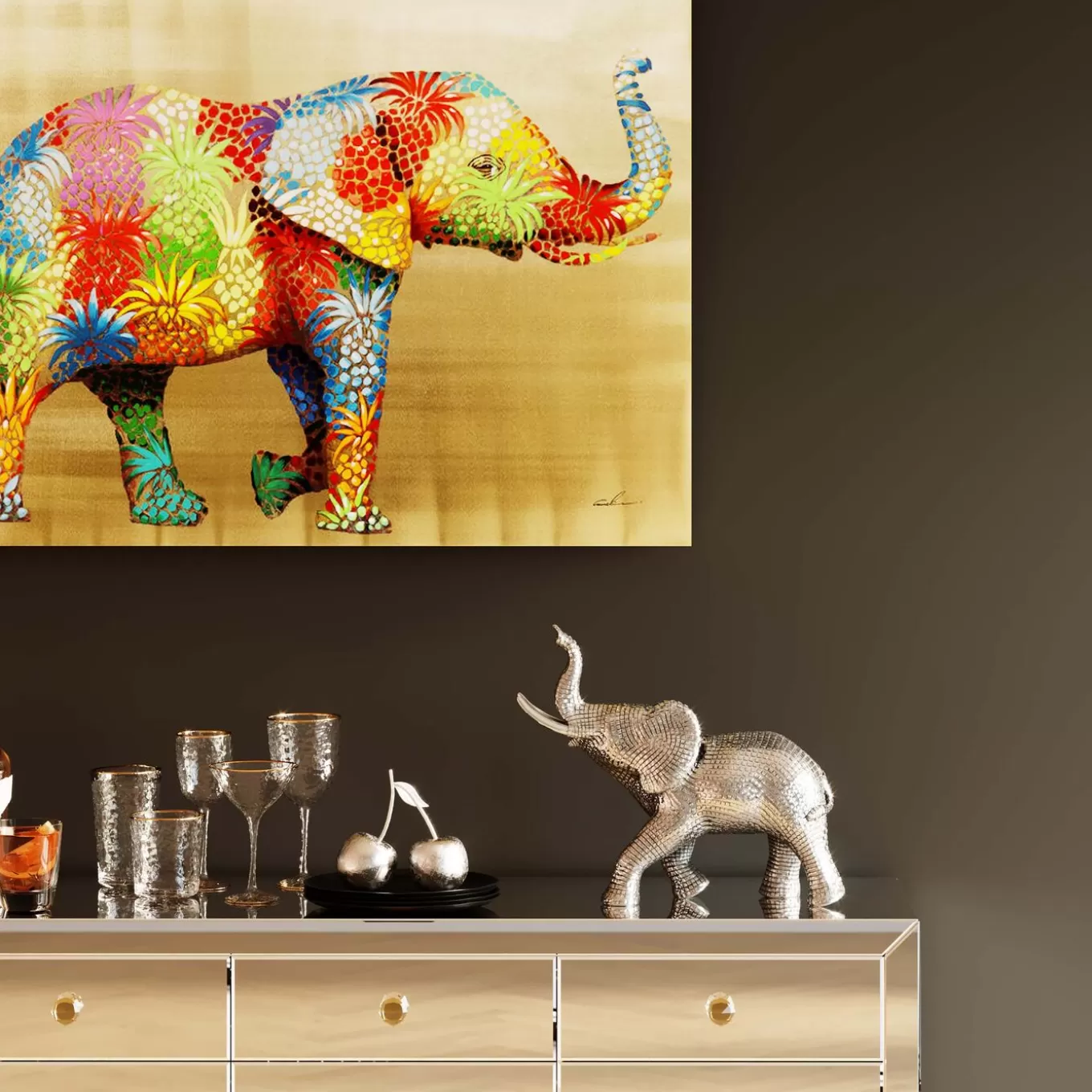 Deco Figurine Mosaic Elephant 41Cm^KARE Design Cheap