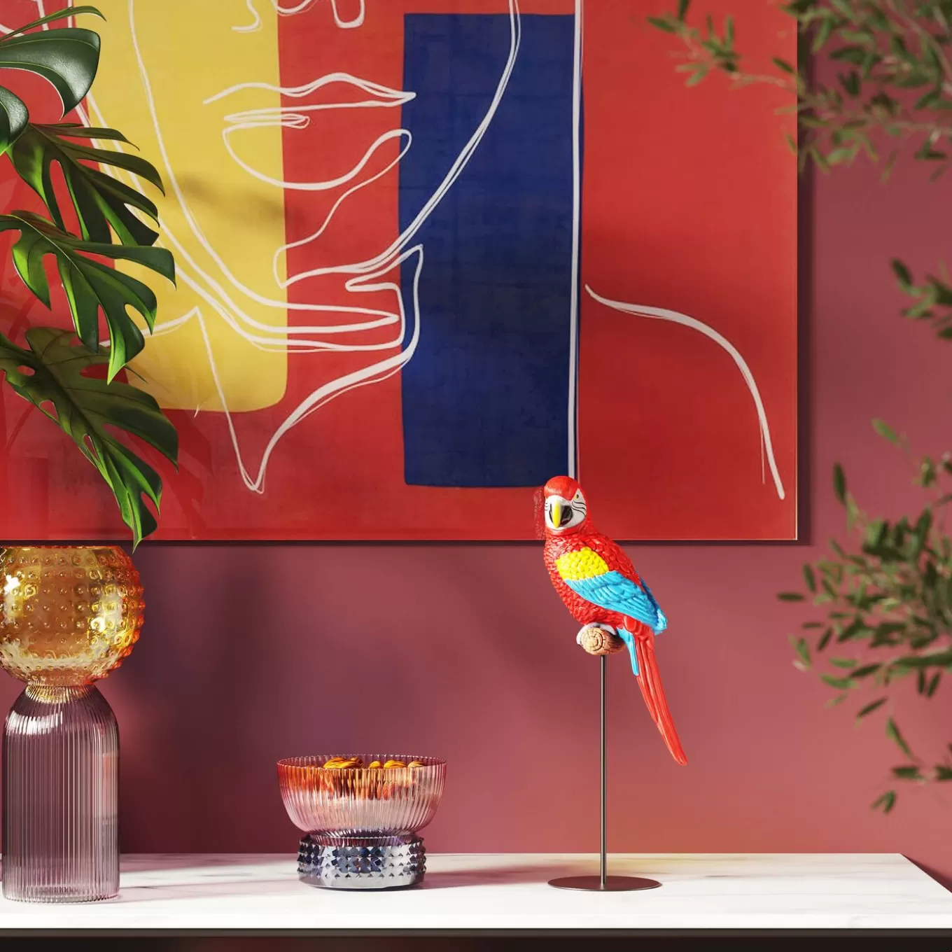 Deco Figurine Parrot Macaw 36Cm^KARE Design Store