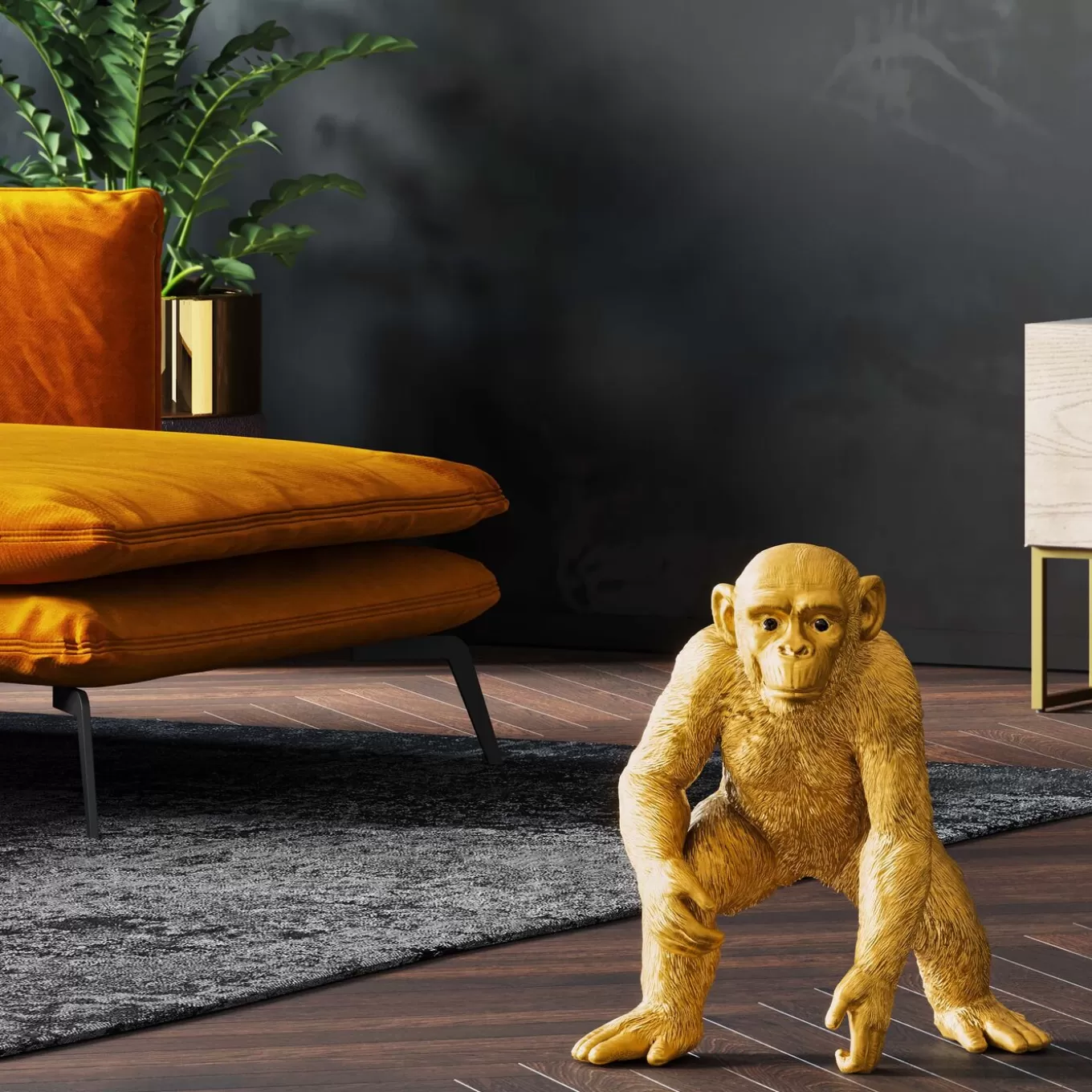 Deco Figurine Playing Ape Gold 50Cm^KARE Design Cheap