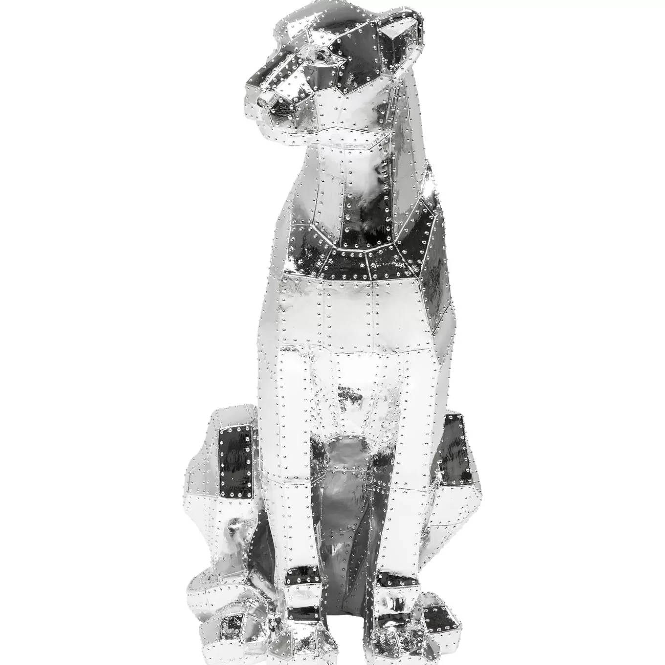 Deco Figurine Sitting Cat Rivet Chrome 82Cm^KARE Design Online