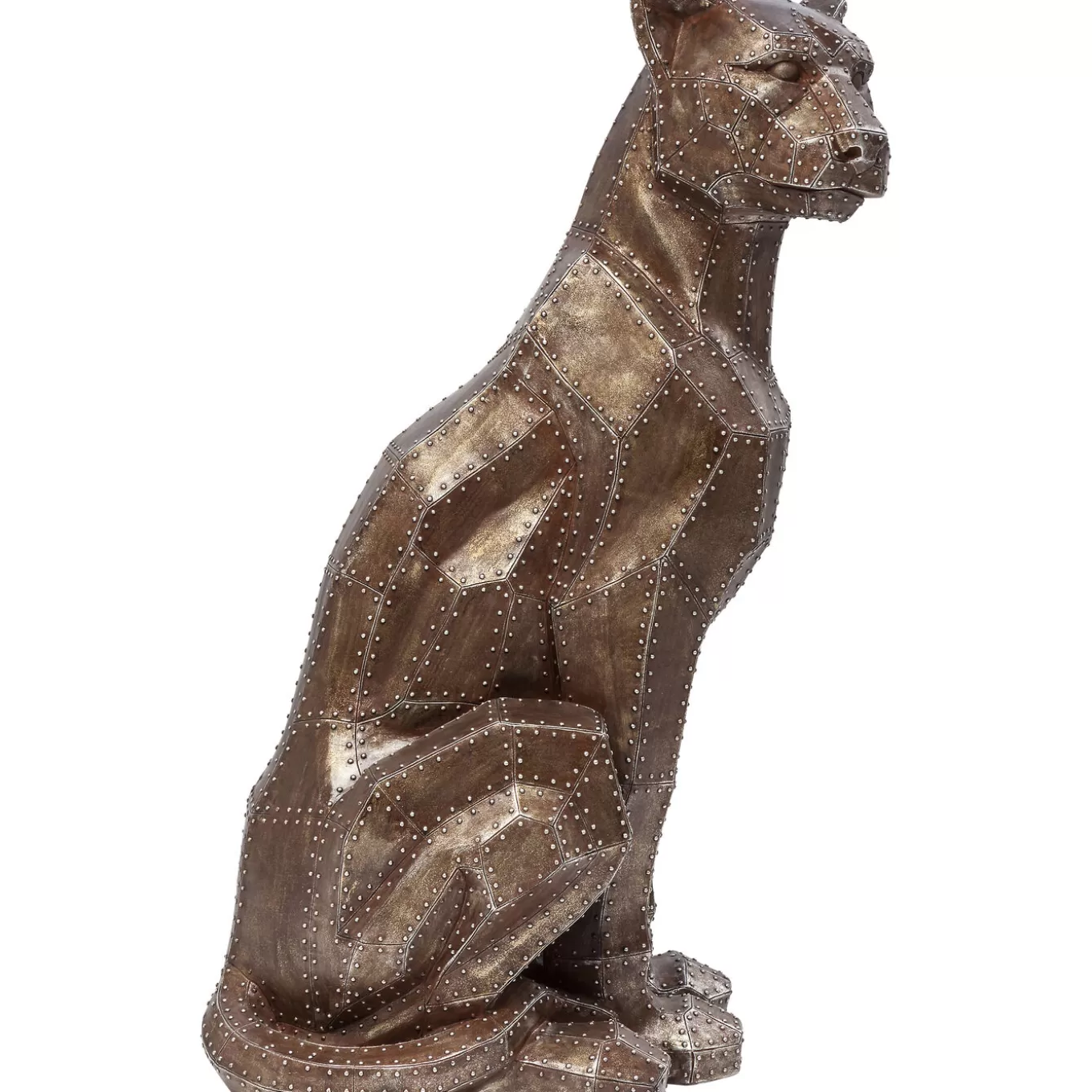 Deco Figurine Sitting Cat Rivet Copper^KARE Design Best