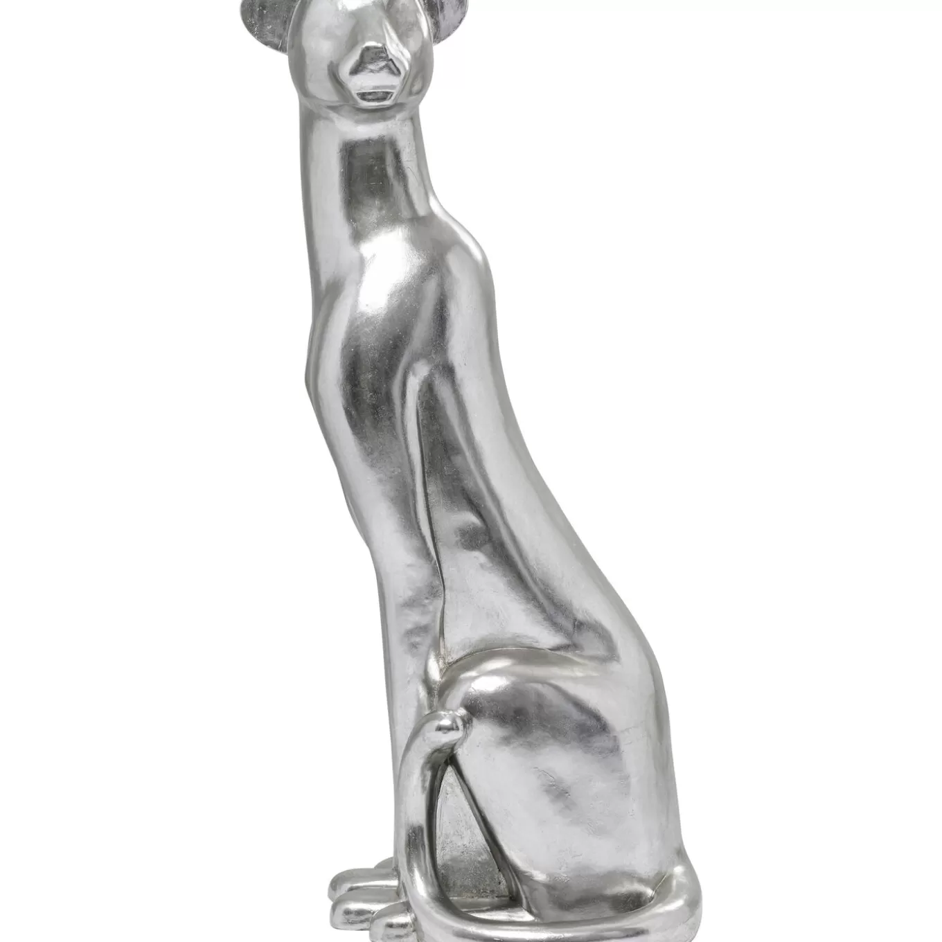 Deco Figurine Sitting Leopard Silver 150Cm^KARE Design Cheap