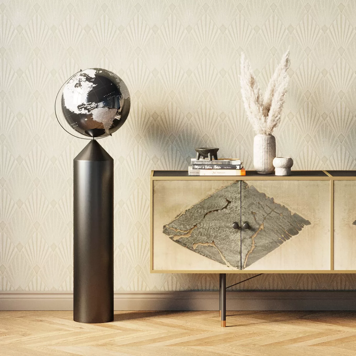 Deco Object Globe Top Black 132Cm^KARE Design Best