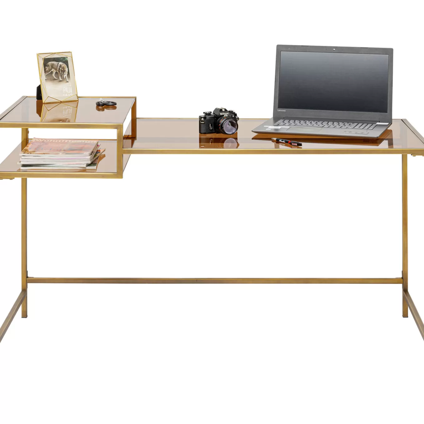 Desk Loft Gold 134X60Cm^KARE Design Outlet