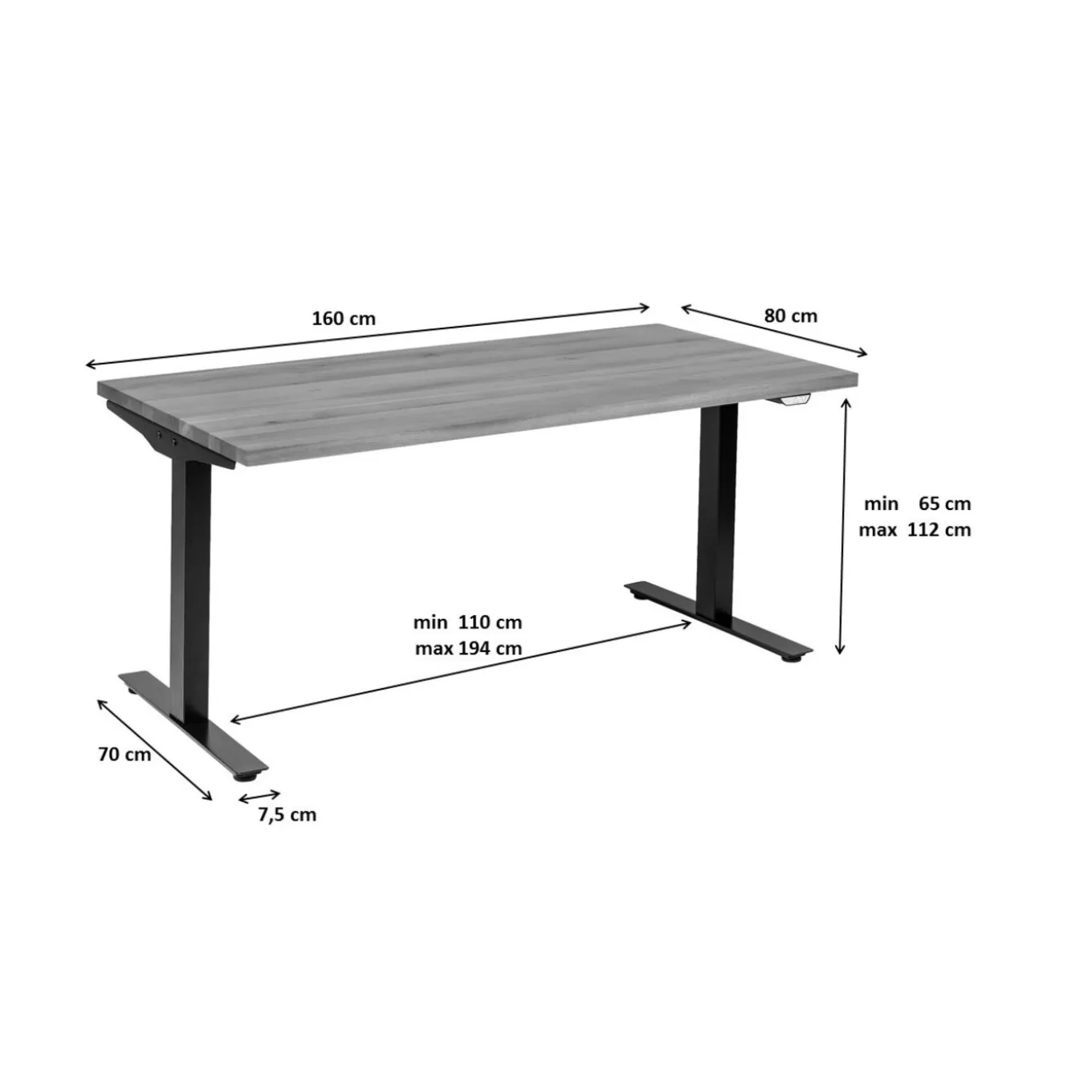 Desk Office Symphony Oak Black 160X80^KARE Design Cheap