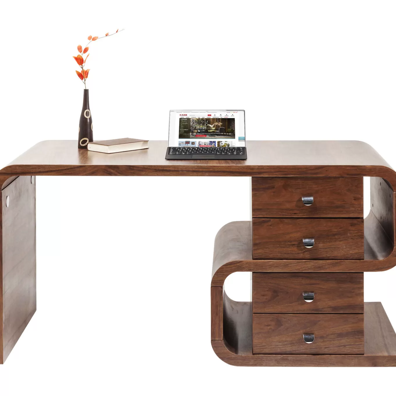 Desk Soft Snake Walnut 150X70Cm^KARE Design Outlet