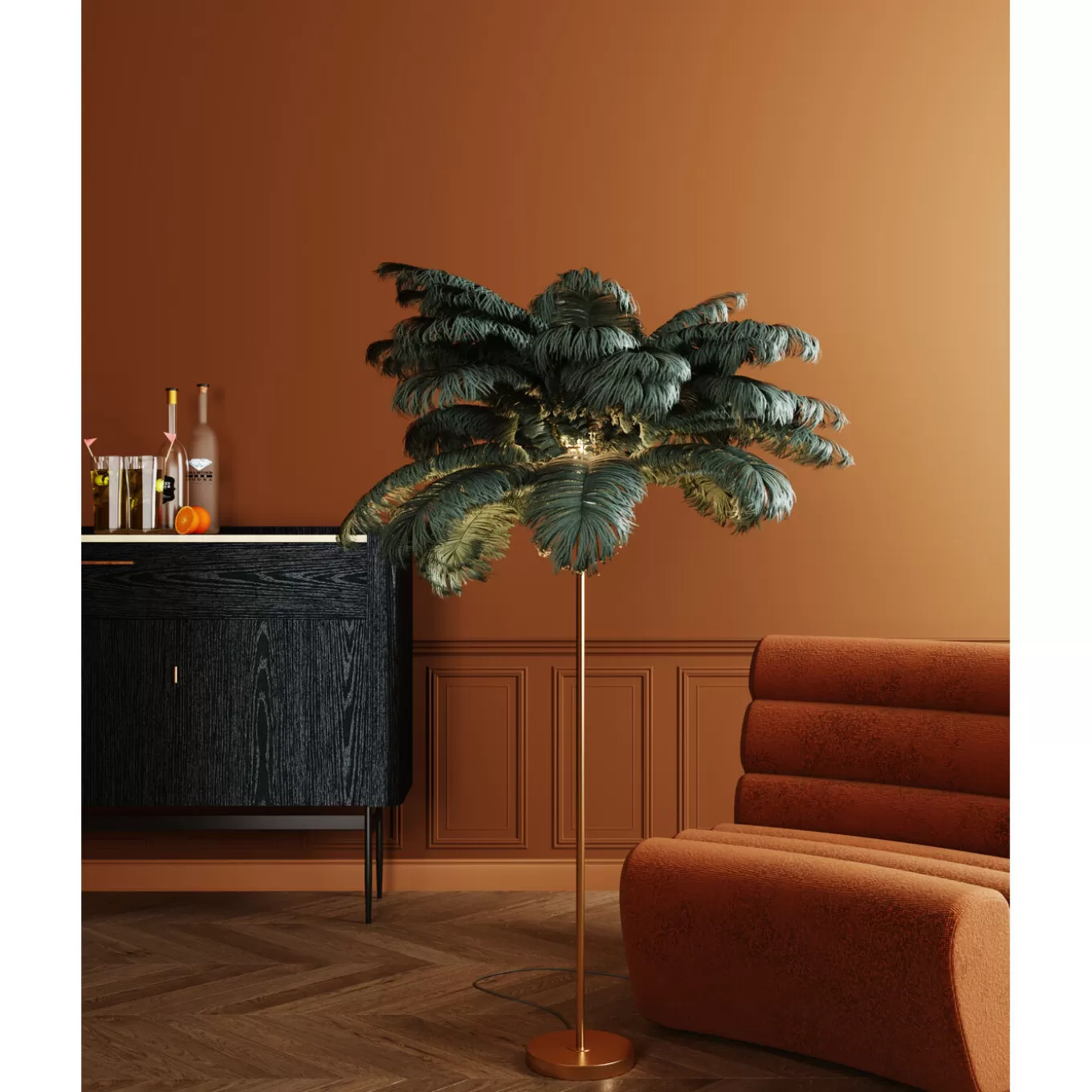 Floor Lamp Feather Palm Green 165Cm^KARE Design Best