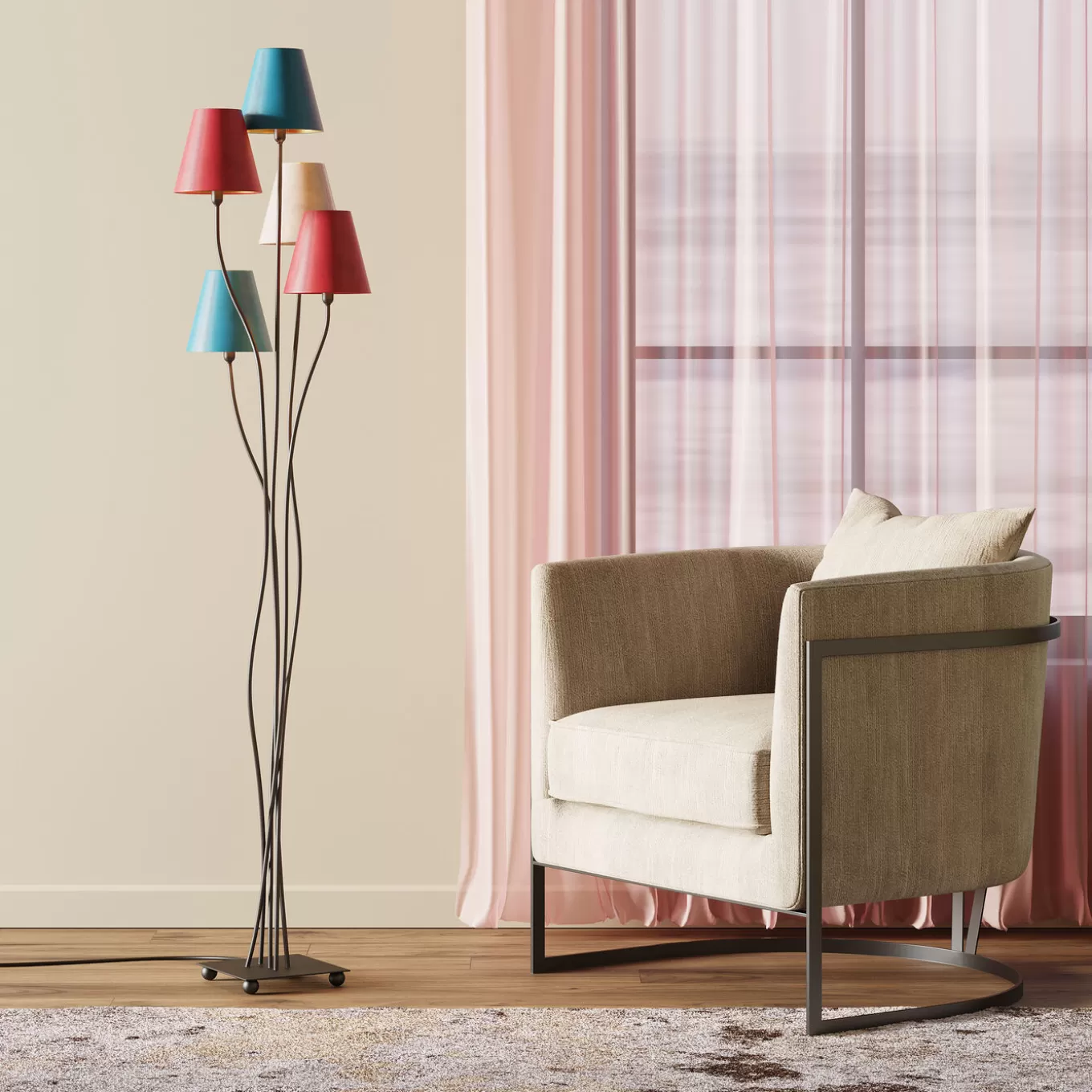 Floor Lamp Flexible Velvet Black Cinque^KARE Design Store