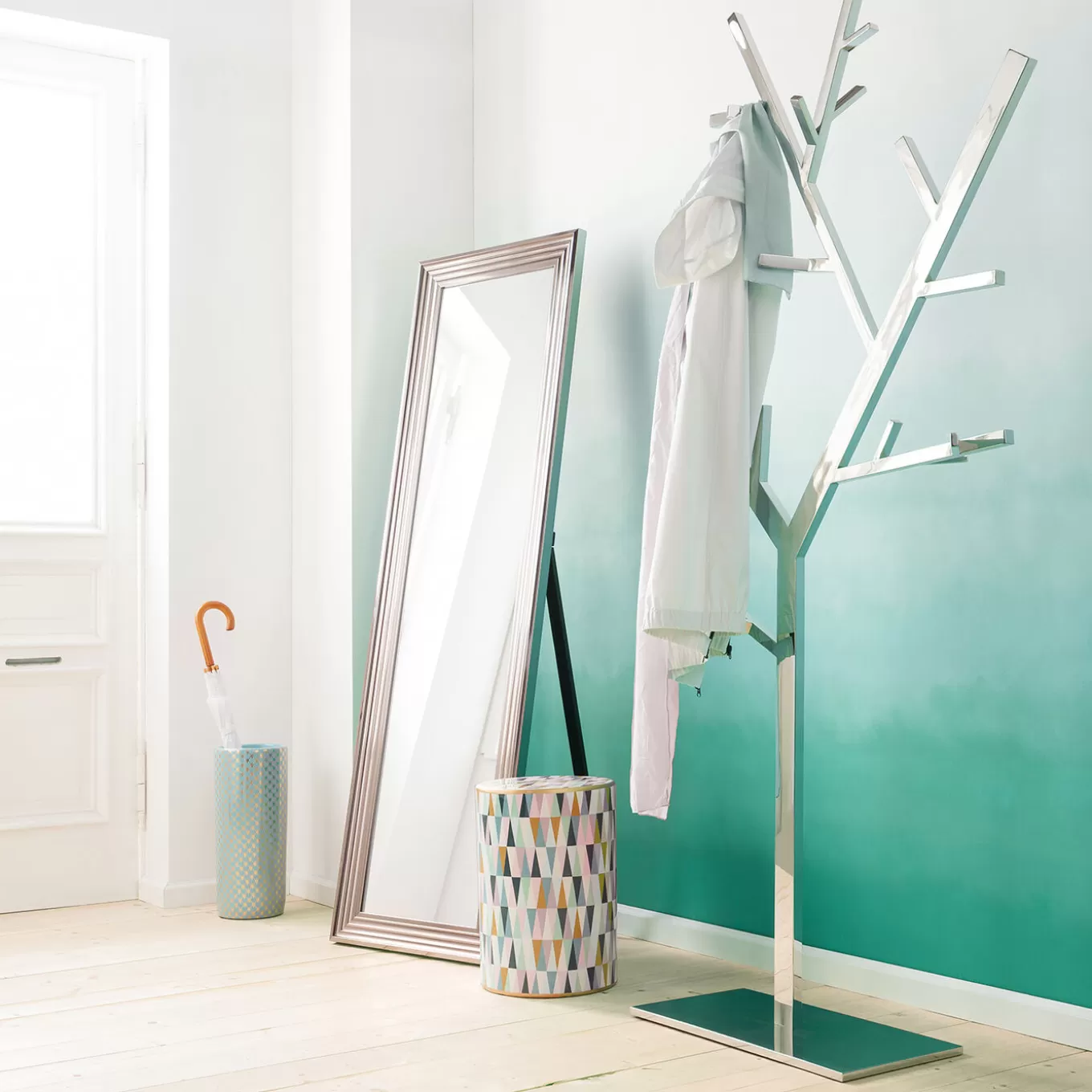 Floor Mirror Frame Eve Silver 55X180Cm^KARE Design Best