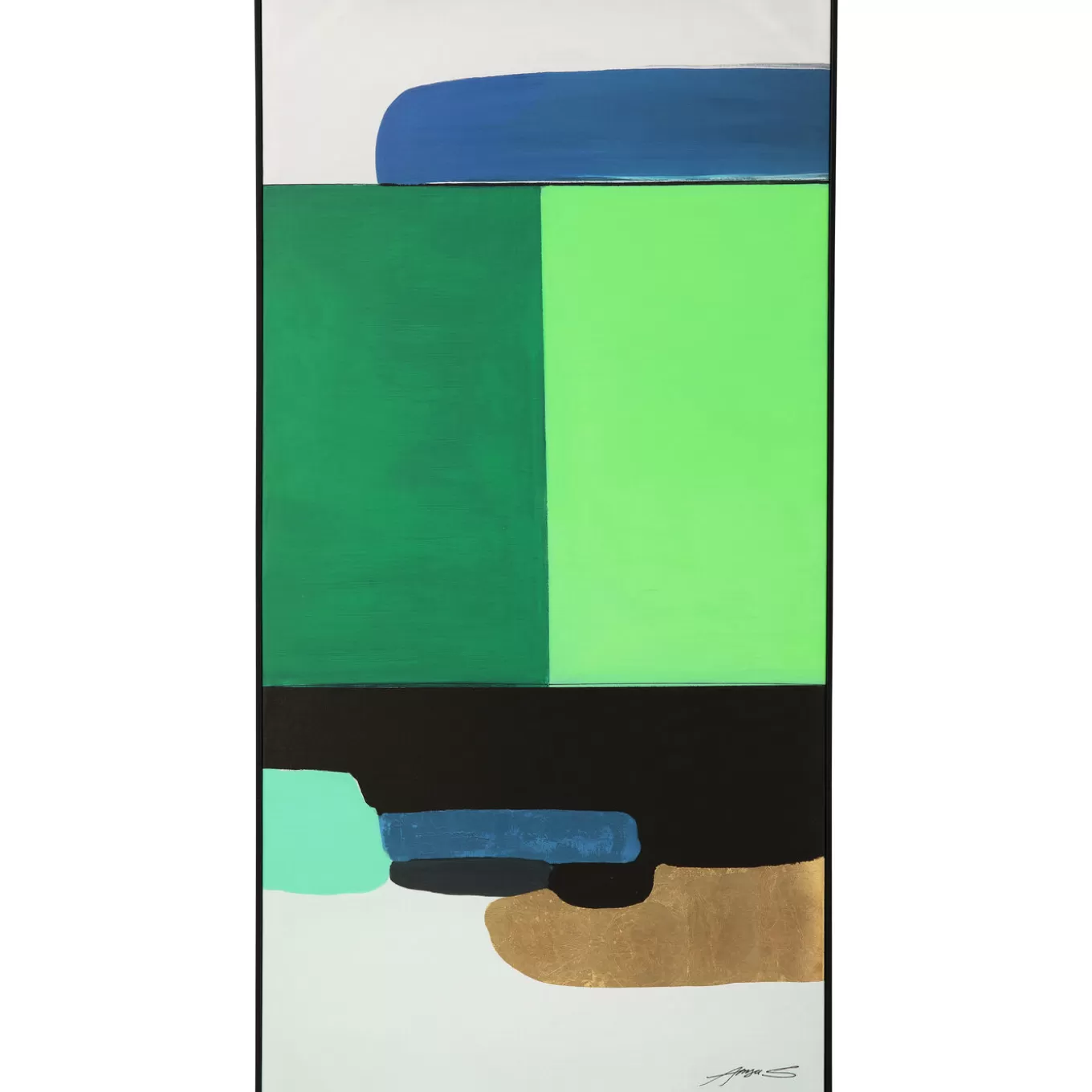 Framed Picture Abstract Shapes Green 73X143Cm^KARE Design Flash Sale