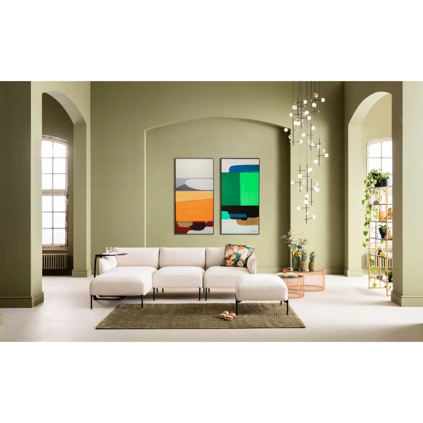 Framed Picture Abstract Shapes Green 73X143Cm^KARE Design Flash Sale