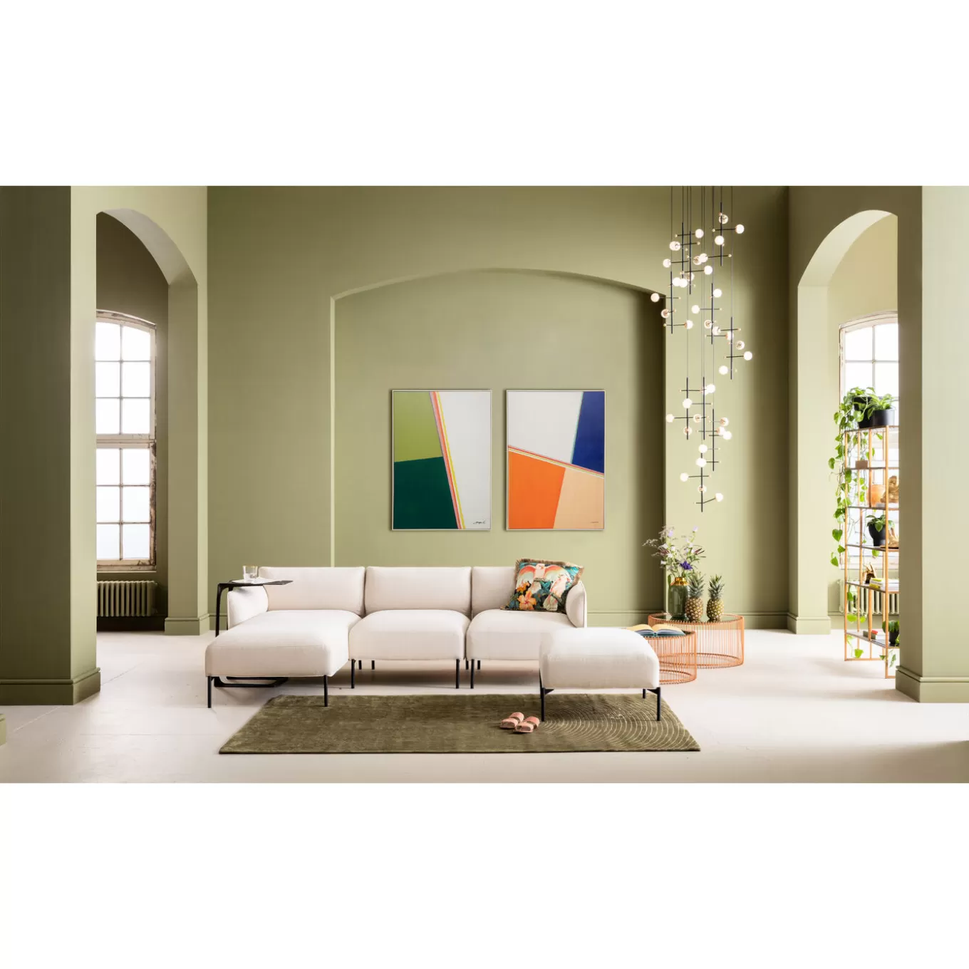 Framed Picture Abstract Shapes Khaki 73X103Cm^KARE Design Store