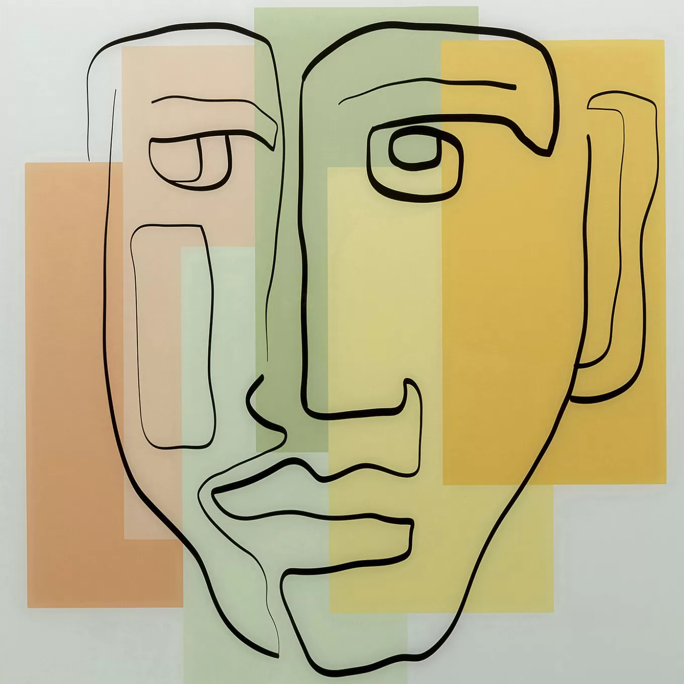 Glass Picture Art Face Pastell 100X100Cm^KARE Design Best Sale