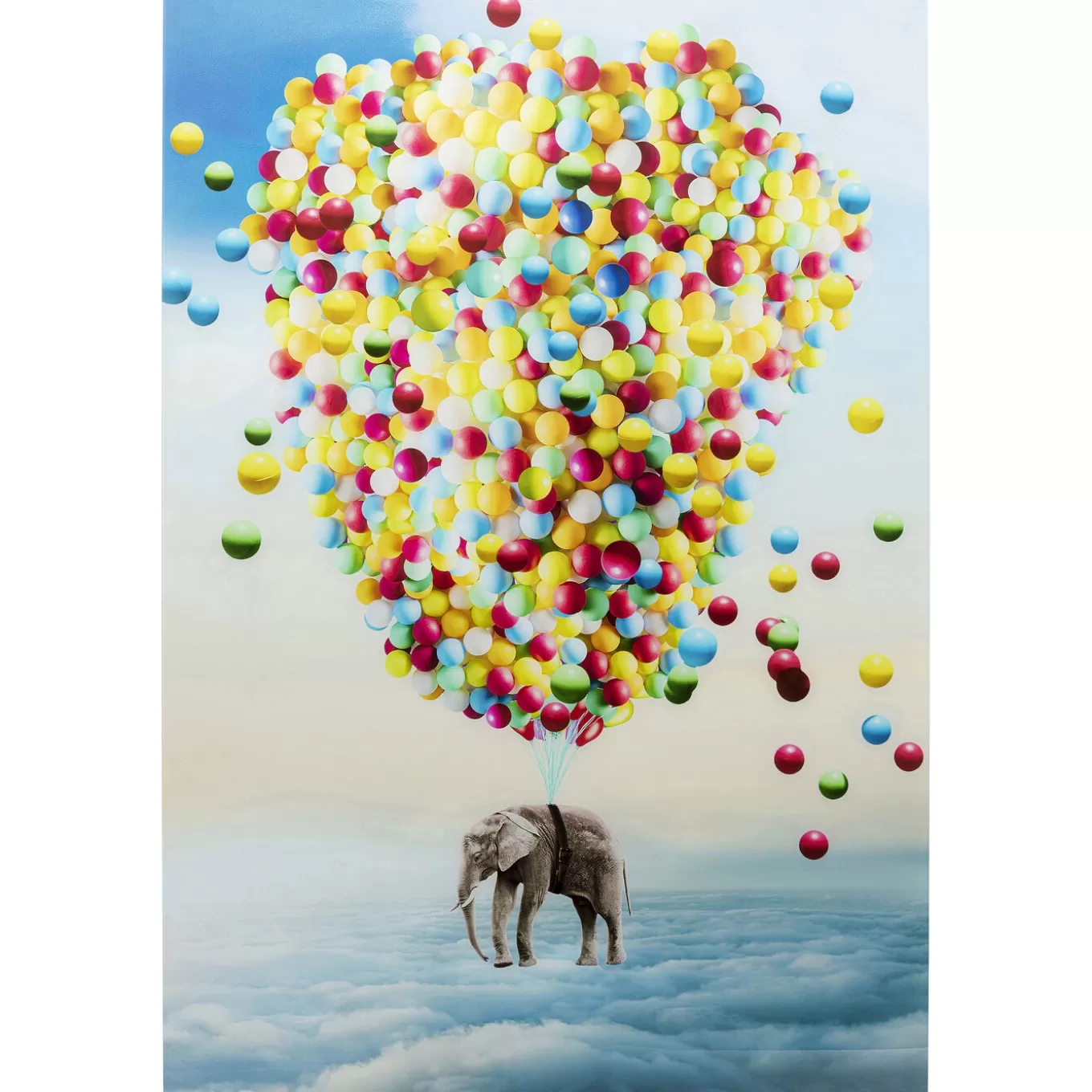 Glass Picture Balloon Elephant 100X150Cm^KARE Design Clearance