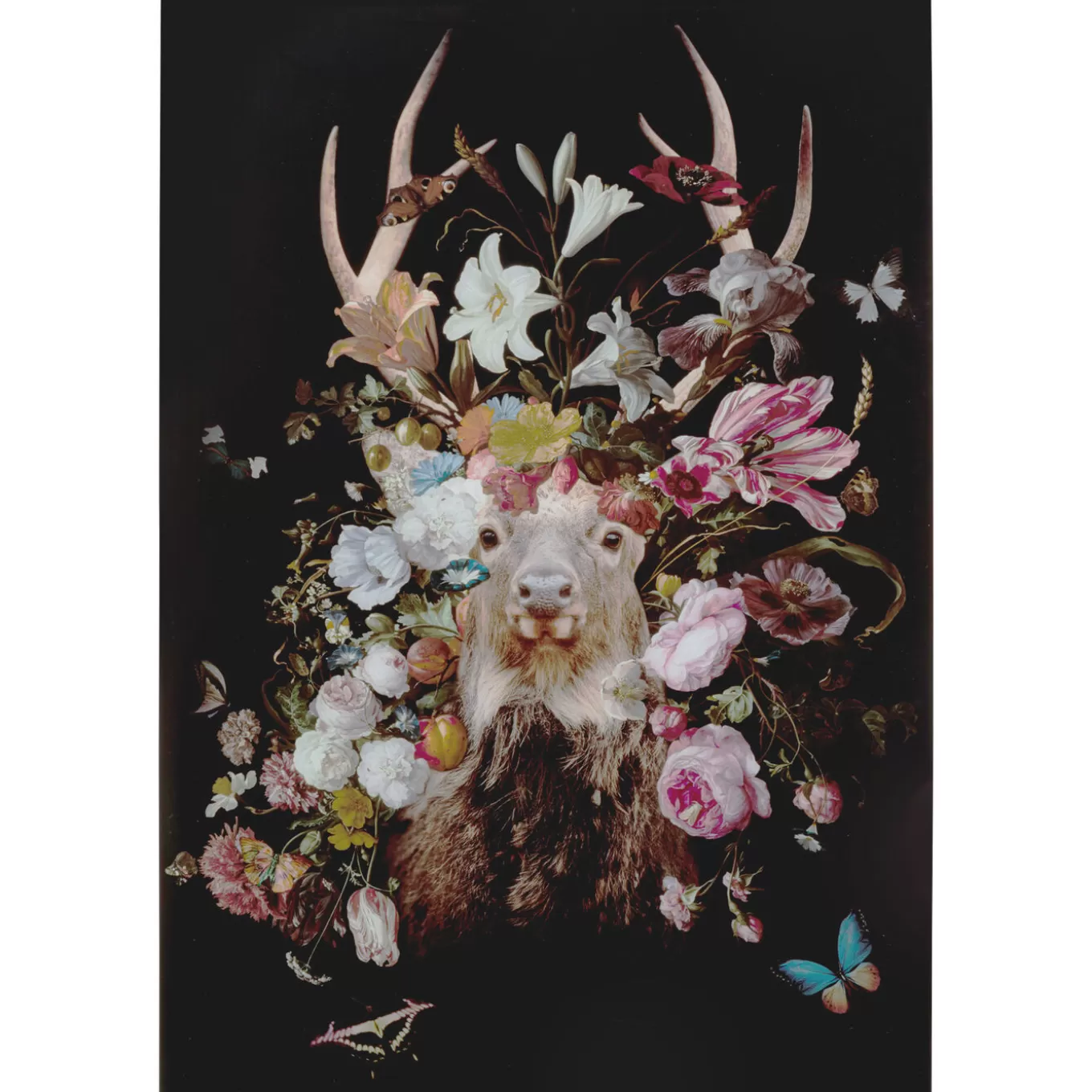 Glass Picture Deer Garden 80X120Cm^KARE Design Hot