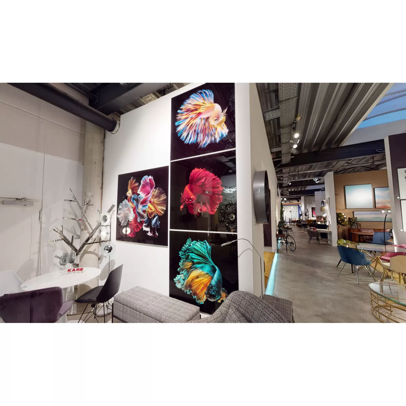 Glass Picture Fire Fish 100X100Cm^KARE Design Flash Sale