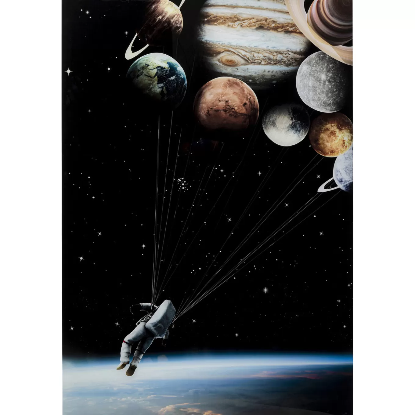 Glass Picture Flying Astronaut 100X150Cm^KARE Design Sale